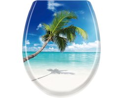 Toiletdeksel - WC-bril - Badkamer vernieuwen - Softclose mechanisme - 45 x 38 cm - Blauwe zee