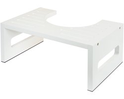 Toiletkrukje - bamboe - wit