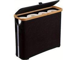 Toiletpapier Mandje - Opbergcontainer WC-Papier - Badkamer Organizer - Vrijstaande Container - Max 12 Rollen - Zwart