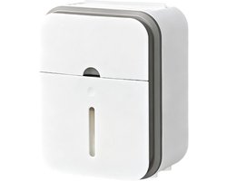 Toiletpapier Opberger - Rolhouder Wandmontage - Badkamer Organiseren - Stof en Vocht Dicht - 21.5 x 16.5 cm - Grijs