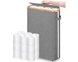 Toiletpapier Opbergmand - Toiletrolhouder Opslagbak - Badkamer Organiseren - Waterdichte Stof Bamboe Frame - 59 x 177 x 47 cm
