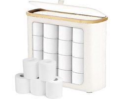Toiletpapier Opslag - Rol Houder Box - Badkamer Organisatie - Waterdichte Oxford Stof - 12 Rollen Capaciteit - Beige
