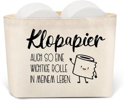 Toiletpapierhouder met grappige tekst - katoenen opbergmand - duurzame en milieuvriendelijke materialen - ShopVlot