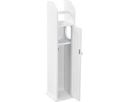 Toiletrol houder badkamerkast toiletkast MDF 78x20x18 cm wit