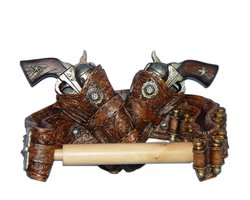 Toiletrol houder Pistolen - Guns - WC - WC Papier - Decoratie - Woonaccessoires - 25cm Hoog