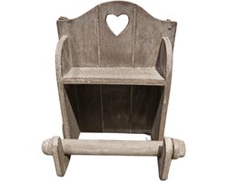 Toiletrolhouder hout taupe decoratie cadeau landelijk