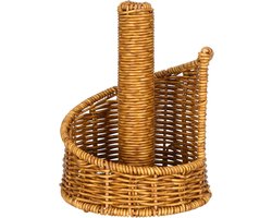 Toiletrolhouder Mand - Opberger Papierrol - Badkamer Organiseren - Imitatie Rotan - 20 x 15.5 cm - Bruin