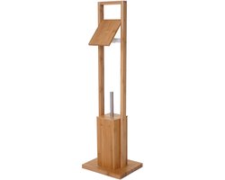 Toiletrolhouder MCW-B18, toiletrolhouder Toiletborstel, bamboe