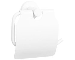 Toiletrolhouder met klep Wit - Wc Rol Houder met klep - Hangende Wc Rolhouder - RVS