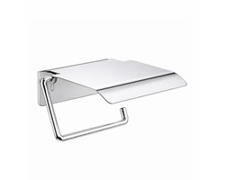 Toiletrolhouder met Klepje Chroom - Wandmontage RVS Toiletpapierhouder