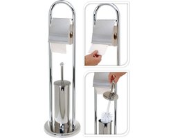 Toiletrolhouder met Toiletborstel Set RVS GlansBathroom Solutions