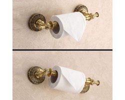 Toiletrolhouder - Papierhouder - Badkamer Organisatie - Antiek Bronzen Afwerking - Wandmontage - Koper