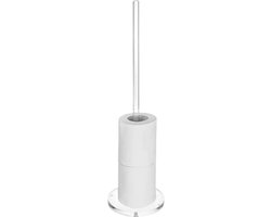 Toiletrolhouder Staand - Papierrolhouder Badkamer - Badkamer Organiseren - Verzwaarde Stabiele Basis - 53 cm Hoog - Transparant