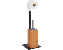 toiletrolhouder - toiletborstel houder - wc borstel - toilet accessoires set - bamboe
