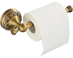Toiletrolhouder van geborsteld messing, wandhouder in vintage goud met verborgen schroeven, roestbestendig antiek messing / geborsteld brons – voor badkamer en keuken
