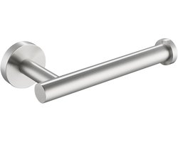 Toiletrolhouder - Wc Rol Houder - inclusief handdoekhaak - Staand - Wc rolhouder - Boorinstallatie - RVS - Geschikt voor moderne badkamers en toiletten - zilver