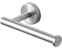 Toiletrolhouder - Wc rolhouder - 16cm - boren - RVS - Geborsteld zilver - Matte - WC Papier Houder - Closetrolhouder - Wc rolhouder zonder klep - Ideaal Voor Badkamer en Toilet - Inclusief bevestigingsschroeven