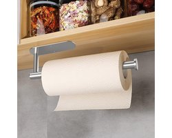Toiletrolhouder - WC Rolhouder - Keukenrolhouder - Planchet Badkamer - Toiletrolhouder met Plankje - papieren handdoekhouder aanrecht - keuken zelfklevende wandgemonteerde papieren handdoekenrek - keukenhanddoekhouders voor badkamer - RVS