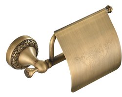 Toiletrolhouder-Wc rolhouder- Toiletpapierhouder-Vintage toiletrolhouder -Toiletrolhouder design - met deksel bronzen tissuehouder - wandmontage toiletrolhouder - messing goud
