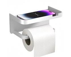 Toiletrolhouder -WC-Rolhouder - Toiletrolhouder -wit - Toiletrolhouder design -Toiletrolhouder wandmontage-Toiletrolhouder met opvang- voor badkamer keuken