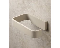 Toiletrolhouder zonder boren – Toiletpapierhouder om te plakken – WC rolhouder badkamer van metaal – Taupe