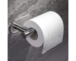 Toiletrolhouder zonder boren voor badkamer en wasruimte, roestvrij staal SUS304, geborsteld nikkel, zilver