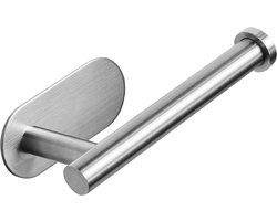 Toiletrolhouder zonder boren - Zilver - RVS WC Rolhouder Zelfklevend