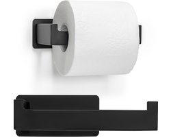 Toiletrolhouder Zonder Boren - Zwart - WC Rolhouder Zelfklevend