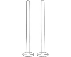 Toiletrollen houder - 2x stuks - 15 x 60 cm - chroom - wc-rol houder - toiletrolhouder - wc rollen - toiletpapier