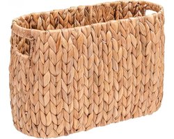 Toiletrollen Organizer - Natural Strooimand met Handvat - Opslag voor 6 Mega Rolletjes - Vrijstaande Kranten- Geel