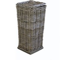 Toiletrolmand vierkant Grijs Rotan