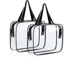 Toilettas transparant - pvc waterdicht - multifunctioneel voor cosmetica - geschikt voor handbagage - ShopVlot
