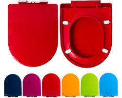 Toiletzitting U-vorm - Badkamer upgrade - Hygiënisch toilet - Snelontgrendeling - 46x36cm - Rood