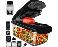 Toivo Kitchen Groentesnijder - RVS & BPA-Vrij - Multifunctioneel - Zwart - 11 in 1 Keuken mandoline - Handmatig - keuken accessoires - Keukensnijder - Uiensnijder - Spiraalsnijder - Frietsnijder