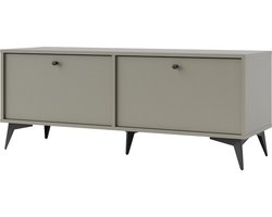 Tokio 302 TV meubel - staand TV-kast - breedte 120,6 cm - groene kleur - metalen hoge poten - met legplanken - 2 deuren - woonkamer meubel