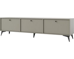 Tokio 303 TV meubel - staand TV-kast 180 cm - 3 deuren - groene kleur met metalen poten