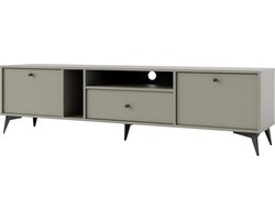 Tokio 313 TV meubel - staand TV-kast - breedte 180 cm - groene kleur - metalen hoge poten - met lade - met legplanken - woonkamer meubel