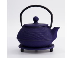 Tokyo Design Studio - Arare Gietijzeren Theepot - Blauw - 800 ml - 14 cm