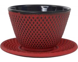 Tokyo Design Studio Arare Theekop en Schotel - 12 cl - rood