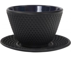 Tokyo Design Studio Arare Theekop en Schotel - 12 cl - zwart (set van 2)