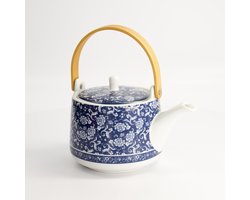 Tokyo Design Studio blauw witte theepot in geschenkdoos Teapot Blue 22273 1000 ml