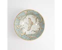 TOKYO DESIGN STUDIO - Crane Light Blue Tayo Bowl 15.2x6.7cm 500ml 40-230404-13 6/48