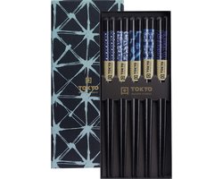 Tokyo Design Studio - Eetstokjes Geschenkset - Blue Mixed Designs - 5 Paar - 22,5 cm