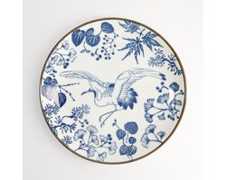 Tokyo Design Studio – Flora Japonica Dinerbord – Kraanvogel – Ø25.7 cm – Blauw/Wit