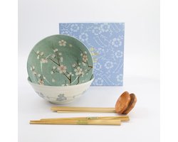 Tokyo Design Studio – Fujisakura – 6-delige Ramen Giftset – 21×7.8cm – 1000ml – Groen