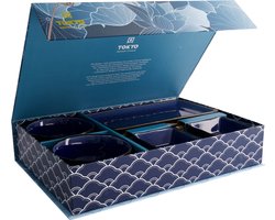 Tokyo Design Studio - Glassy Dark Blue - Sushi Servies - 8 delig - 2 persoons