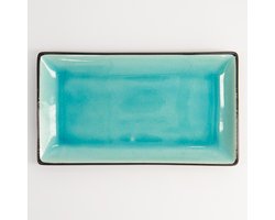 Tokyo Design Studio - Glassy Turquoise - Rechthoekig Bord - Turquoise - 22 x 12.5 x 2.5 cm