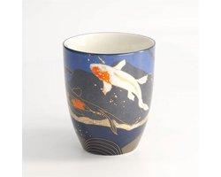 Tokyo Design Studio Goudvis Blauwe Beker in Geschenkdoos - Goldfish