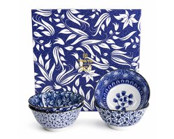 Tokyo Design Studio - Hana Blue - Kommenset 4-delig - 500 ml - Ø15 cm