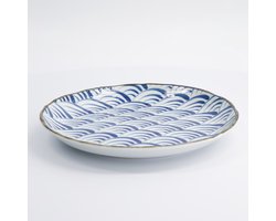 Tokyo Design Studio -Japans Dinerbord - Natsu - Blauw/Wit - 24,7x3cm